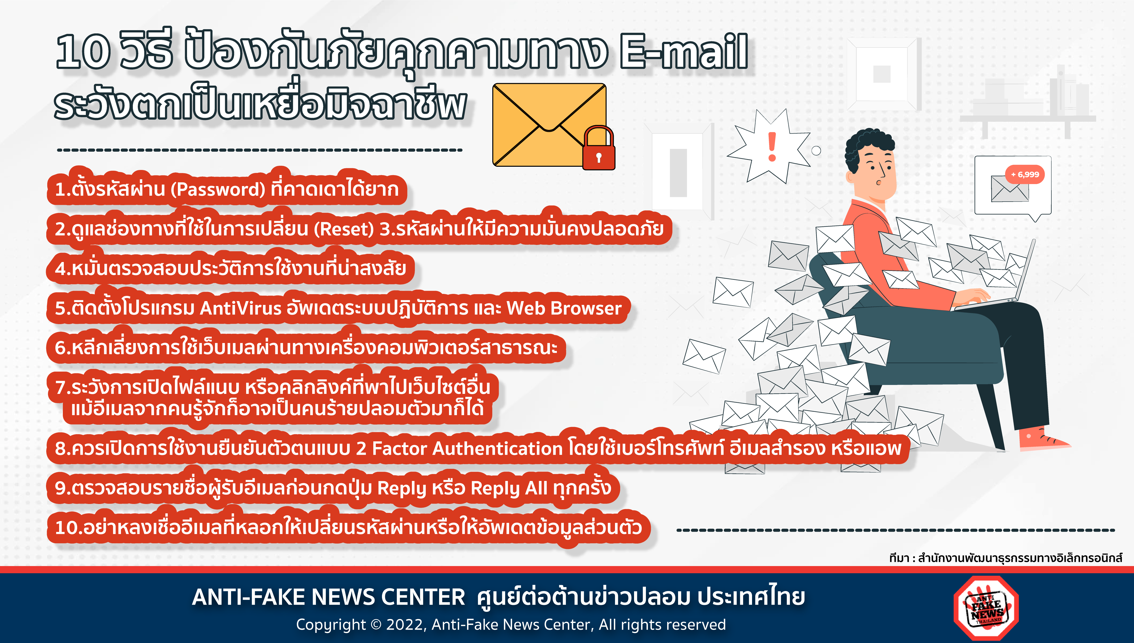 20 Apr 22 10 วิธี ป้องกันภัยคุกคามทาง E mail ระวังตกเป็นเหยื่อมิจฉาชีพ Web
