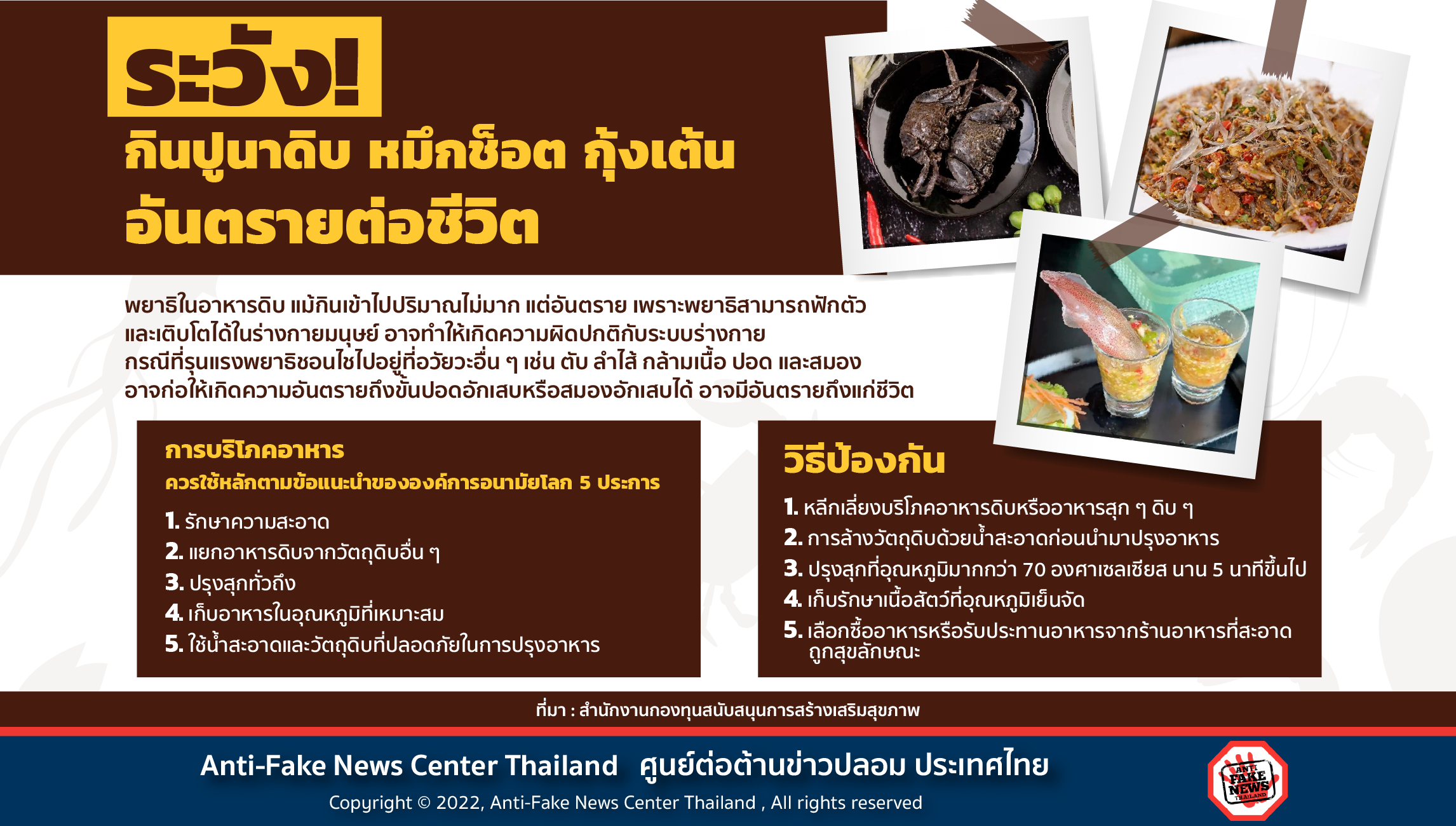 กินปูนาดิบ หมึกช็อต กุ้งเต้น อันตรายต่อชีวิต Website