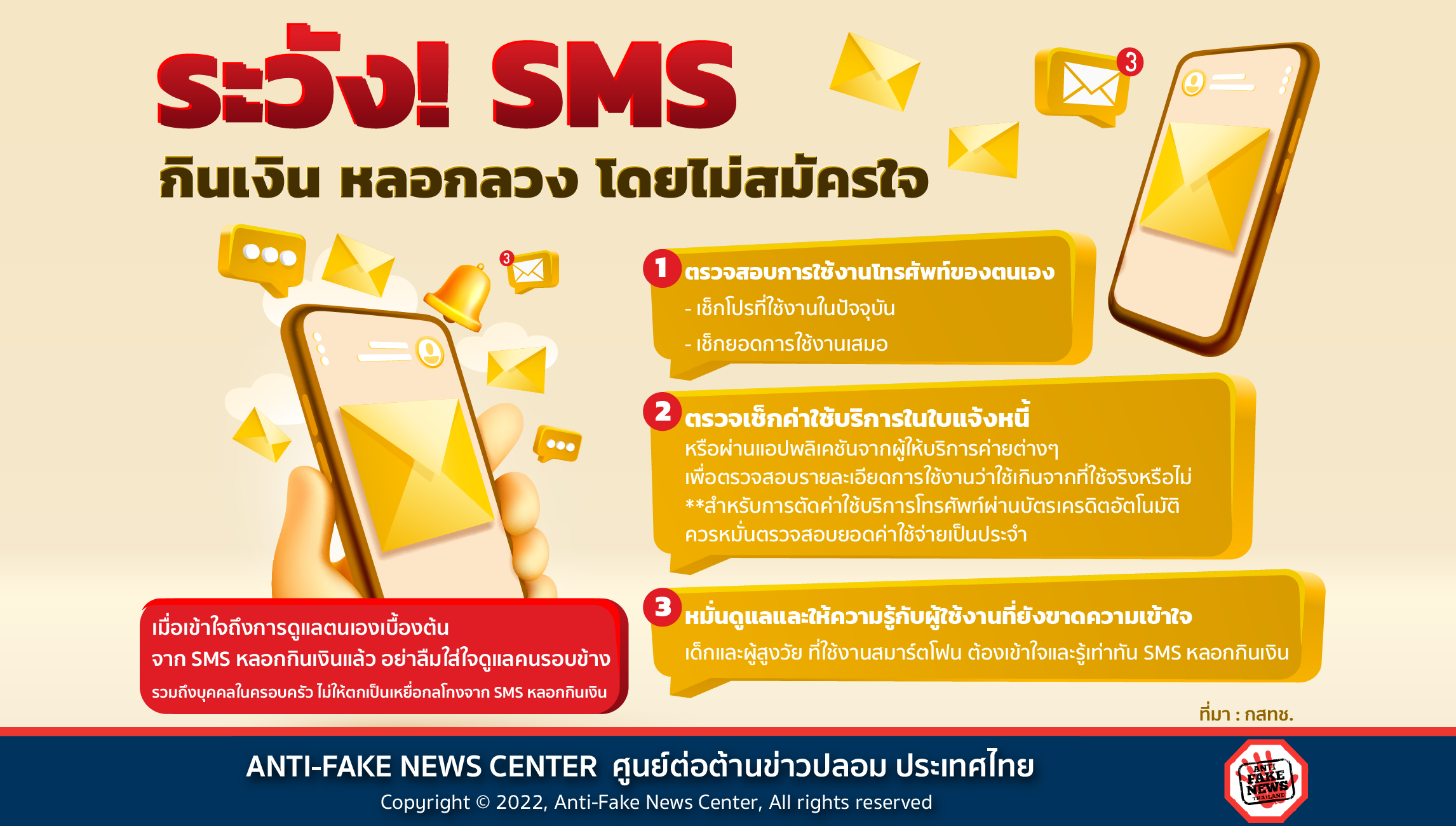 ระวัง! SMS กินเงิน หลอกลวง โดยไม่สมัครใจ