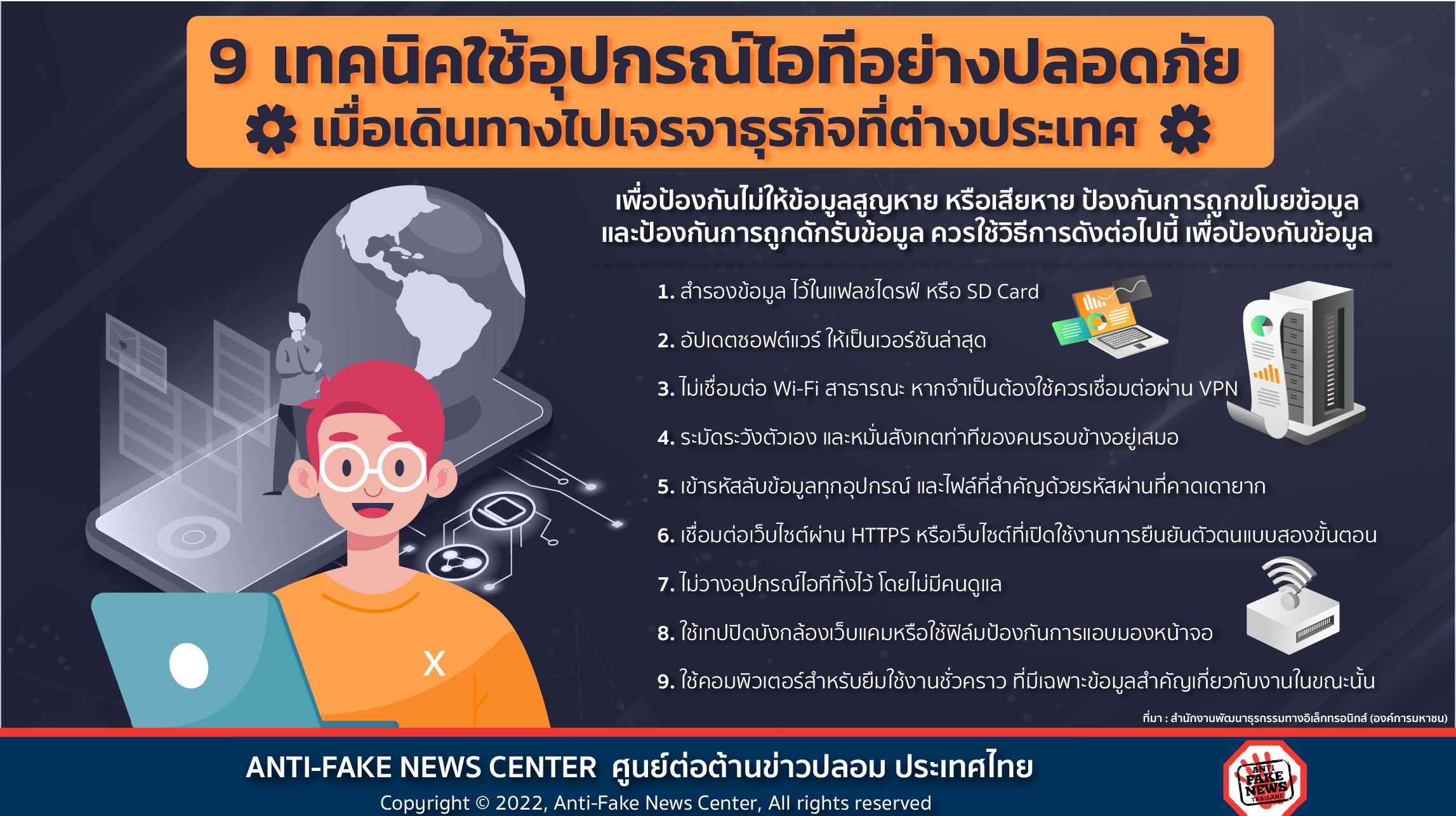 9 เทคนิคใช้อุปกรณ์ไอทีอย่างปลอดภัย เมื่อเดินทางไปเจรจาธุรกิจที่ต่างประเทศ