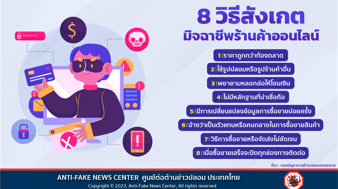 8 วิธีสังเกตมิจฉาชีพร้านค้าออนไลน์