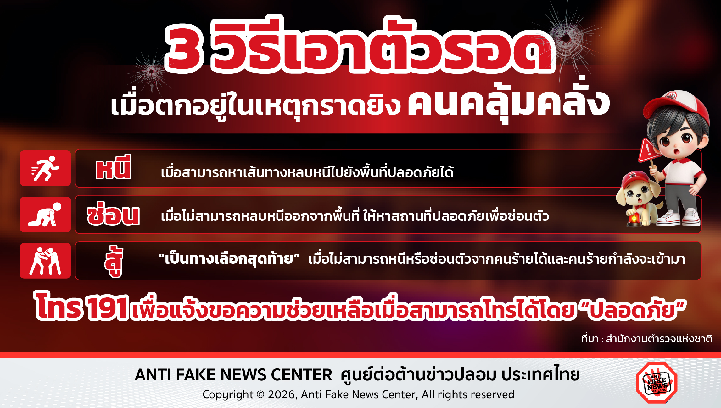 3 วิธีเอาตัวรอด เมื่อตกอยู่ในเหตุกราดยิง/คนคลุ้มคลั่ง